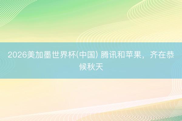 2026美加墨世界杯(中国) 腾讯和苹果，齐在恭候秋天