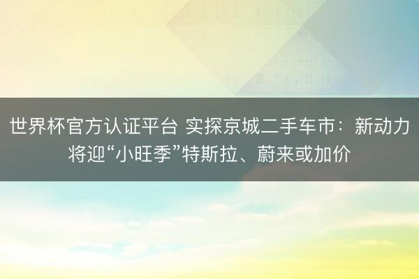 世界杯官方认证平台 实探京城二手车市：新动力将迎“小旺季”特斯拉、蔚来或加价