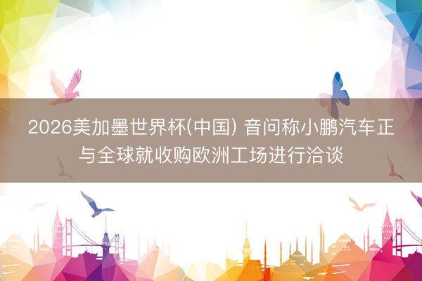 2026美加墨世界杯(中国) 音问称小鹏汽车正与全球就收购欧洲工场进行洽谈