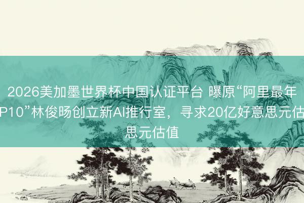 2026美加墨世界杯中国认证平台 曝原“阿里最年青P10”林俊旸创立新AI推行室，寻求20亿好意思元估值
