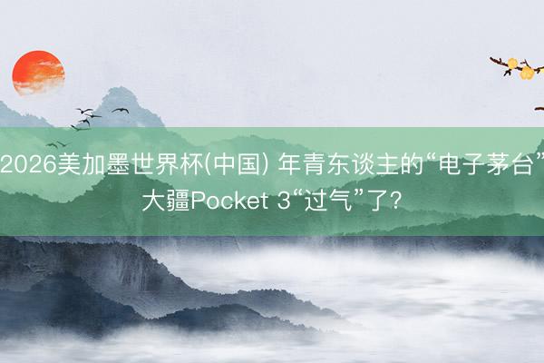 2026美加墨世界杯(中国) 年青东谈主的“电子茅台”大疆Pocket 3“过气”了？