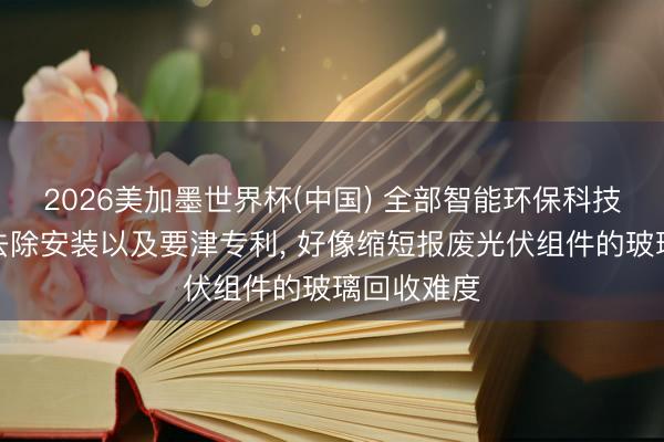 2026美加墨世界杯(中国) 全部智能环保科技肯求玻璃去除安装以及要津专利, 好像缩短报废光伏组件的玻璃回收难度