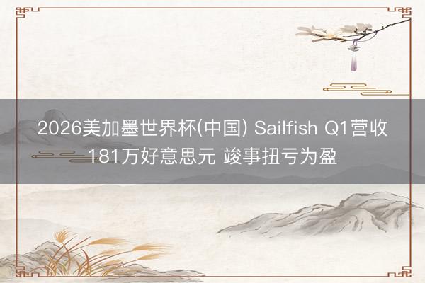 2026美加墨世界杯(中国) Sailfish Q1营收181万好意思元 竣事扭亏为盈