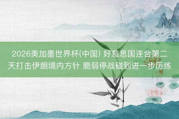 2026美加墨世界杯(中国) 好意思国连合第二天打击伊朗境内方针 脆弱停战碰到进一步历练