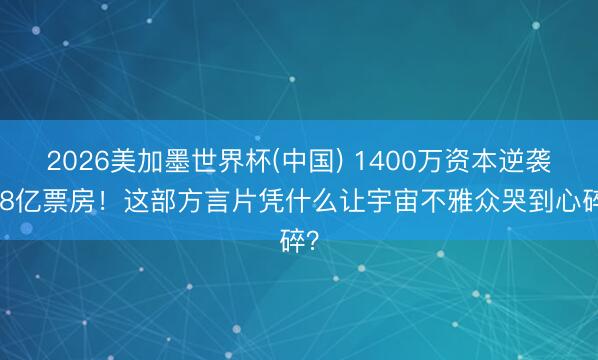 2026美加墨世界杯(中国) 1400万资本逆袭2.8亿票房！这部方言片凭什么让宇宙不雅众哭到心碎？