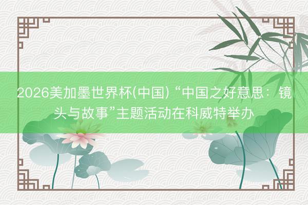 2026美加墨世界杯(中国) “中国之好意思：镜头与故事”主题活动在科威特举办
