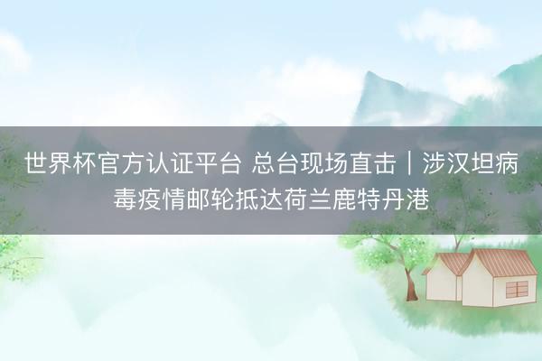 世界杯官方认证平台 总台现场直击｜涉汉坦病毒疫情邮轮抵达荷兰鹿特丹港