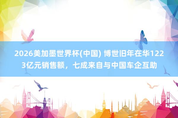 2026美加墨世界杯(中国) 博世旧年在华1223亿元销售额,七成来自与中国车企互助