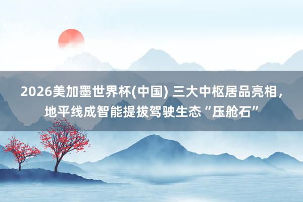 2026美加墨世界杯(中国) 三大中枢居品亮相,地平线成智能提拔驾驶生态“压舱石”