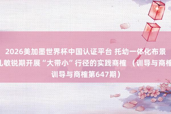 2026美加墨世界杯中国认证平台 托幼一体化布景下捕捉幼儿敏锐期开展“大带小”行径的实践商榷 （训导与商榷第647期）