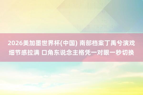 2026美加墨世界杯(中国) 南部档案丁禹兮演戏细节感拉满 口角东说念主格凭一对眼一秒切换